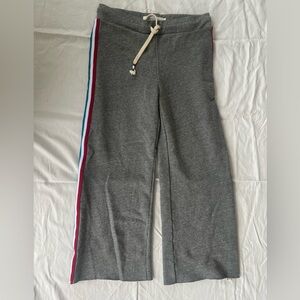 Sol Angeles Wide Leg Crop Sweatpants Small Grey
